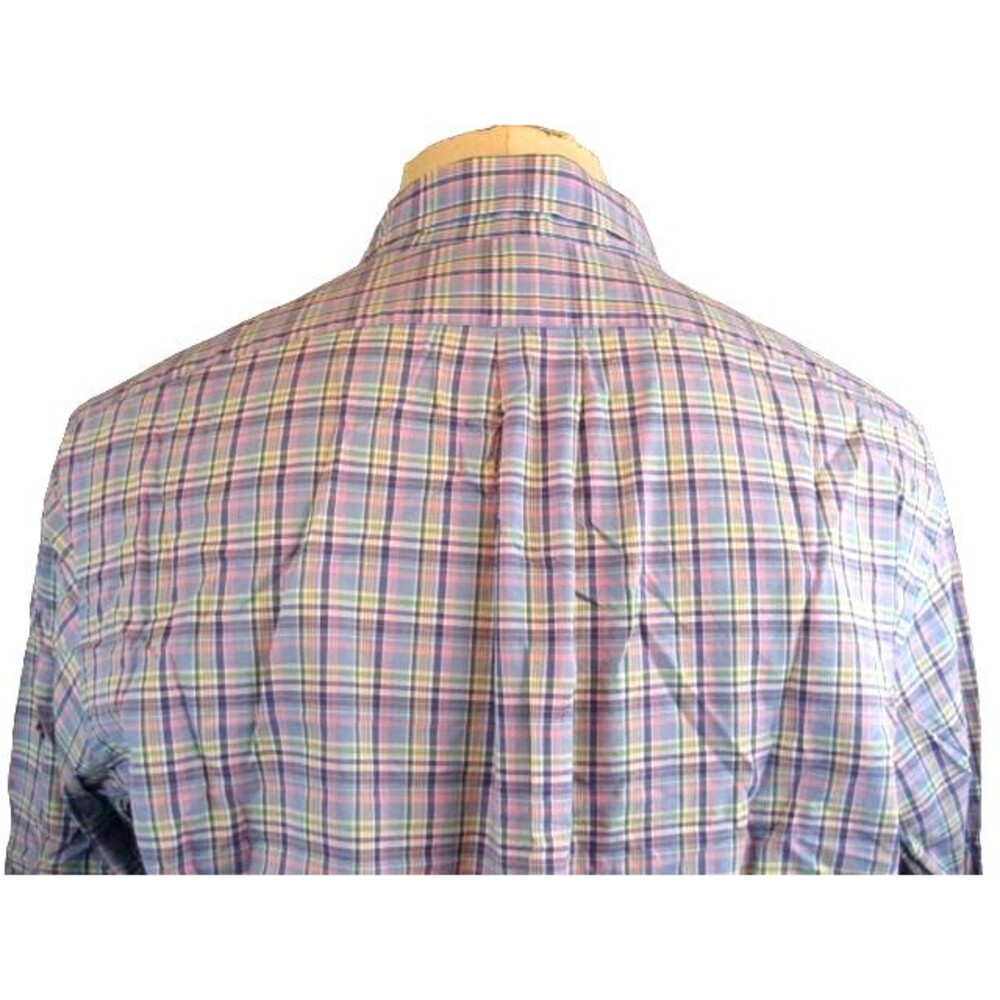 Mens Ralph Lauren Blue Plaid Cotton LS Casual Shirt sz L - Picture 4 of 5